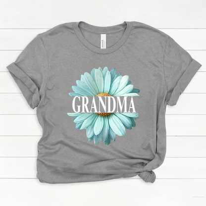 Grandma Flower Daisy Color And Grandkids T-Shirt