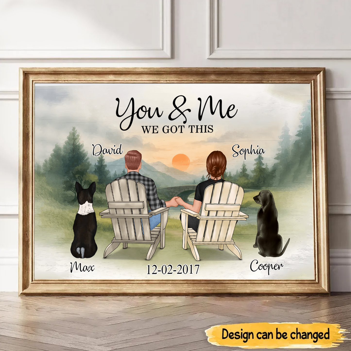 Custom You And Me And The Dogs Love Quote, Poster Couple Pets Personalized Gift