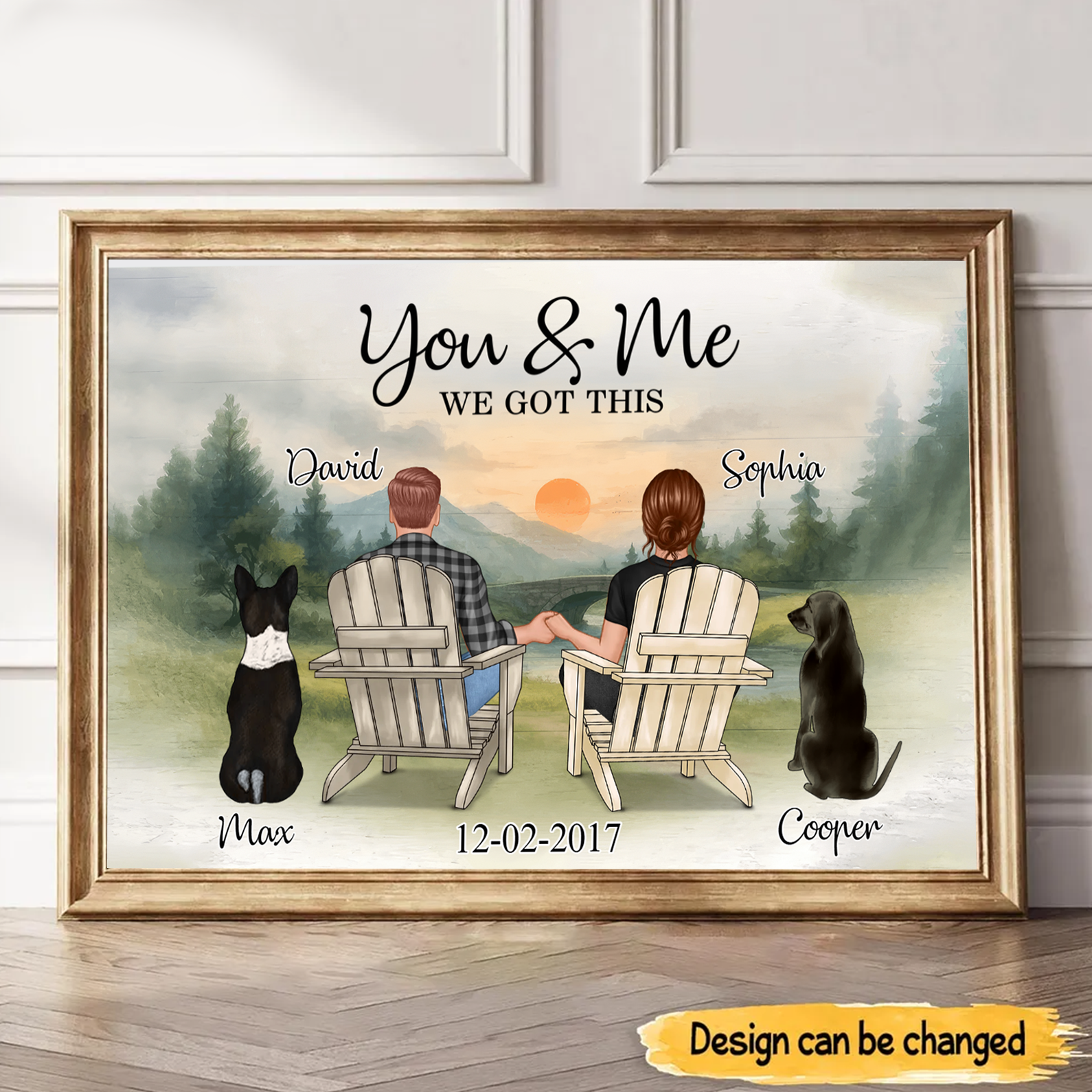 Custom You And Me And The Dogs Love Quote, Poster Couple Pets Personalized Gift