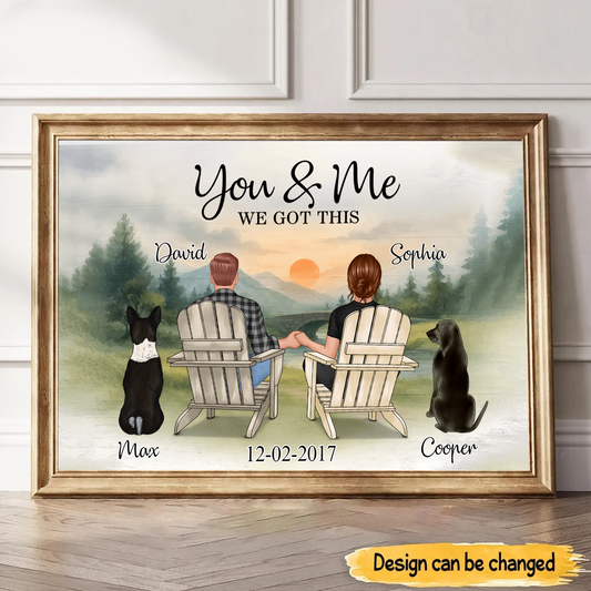 Custom You And Me And The Dogs Love Quote, Poster Couple Pets Personalized Gift