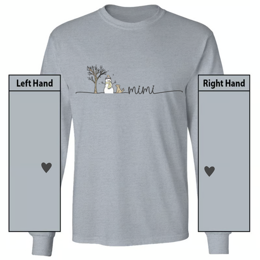 Gigi Christmas Snowman And Grandkids Longsleeve