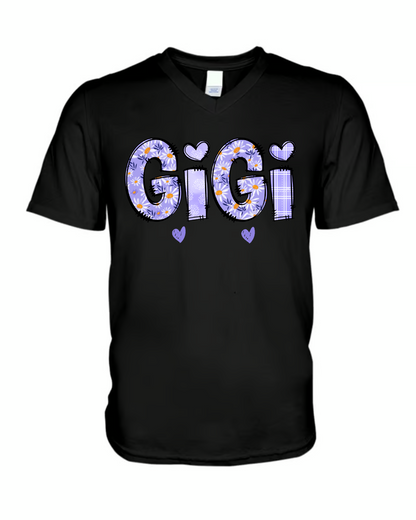Custom Gigi Purple Daisy With Grandkids Mother's Day Shirt