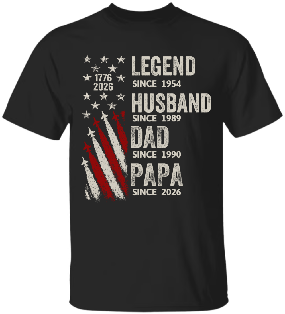 Legend Husband Dad Grandpa Kid Custom Name - Personalized Shirt - American 250th Anniversary Keepsake For Husband, Dad, Grandpa