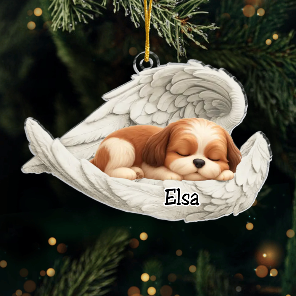 Custom Havanese Angel Ornament – Personalized Sleeping Dog Christmas Gift for Dog Lovers, Pet Memorial Tree Decoration Ornament