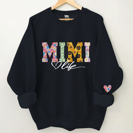 Custom Mimi Life Flower And Kids Sweatshirt