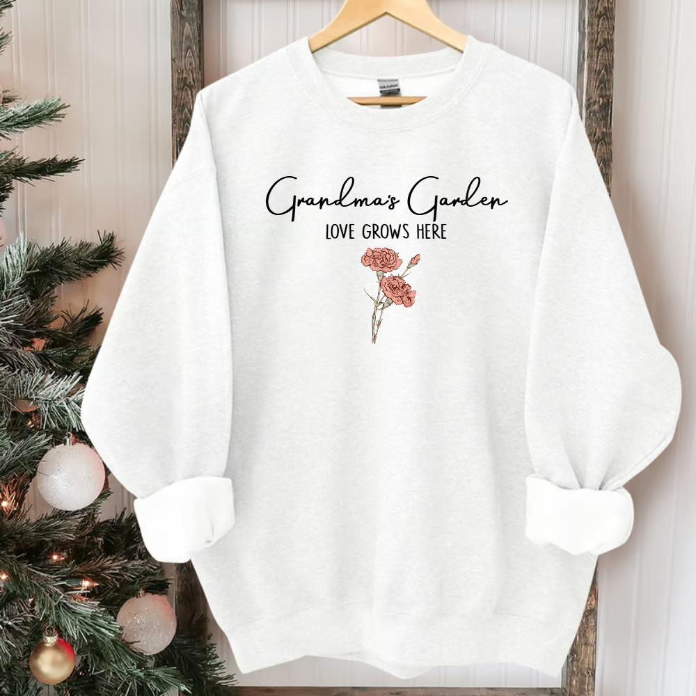 Grandma's Garden Flower LOVE GROWS HERE T Shirt