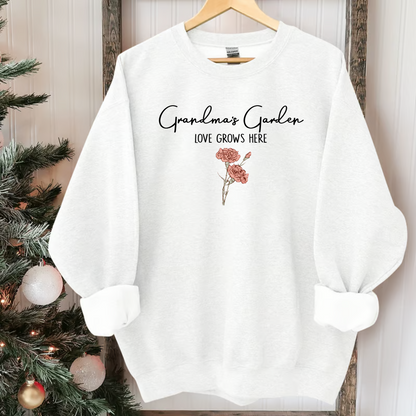 Grandma's Garden Flower LOVE GROWS HERE T Shirt
