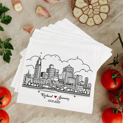 Personalized Wedding Skyline Couple Name  Napkinds