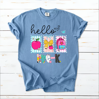 Preppy Back to School Hello Kindergarten Pre-K 1st 2d 3d 4th 5th Grades