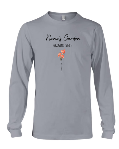 Personalized Family Garden Shirt – Custom Kids' & Grandkids' Names with Flowers