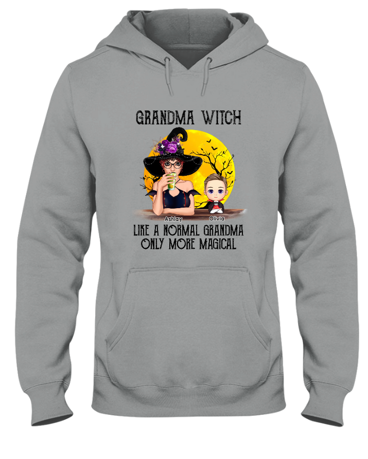 Grandma Witch Like A Normal Grandma Only More Magical, Custom Grandma & Kids Halloween TH