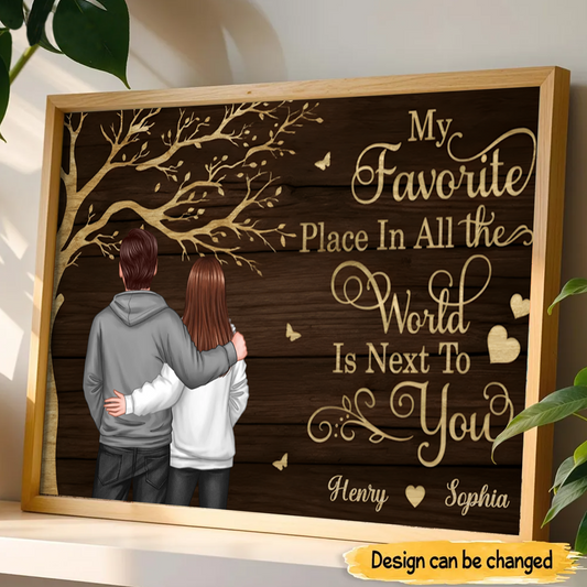Custom Couple Poster Wall Art With Names, Romantic Quote Home Decor Gift