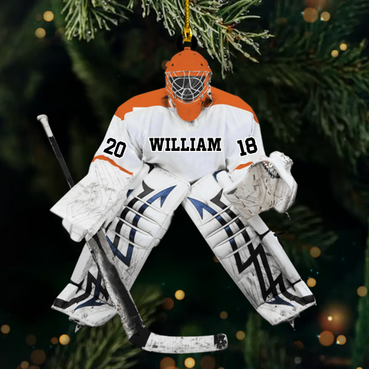 Personalized Ice Hockey Ornament 2025, Custom Acrylic Christmas Tree Decoration, Unique Holiday Gift For Hockey Players And Fans Ornament