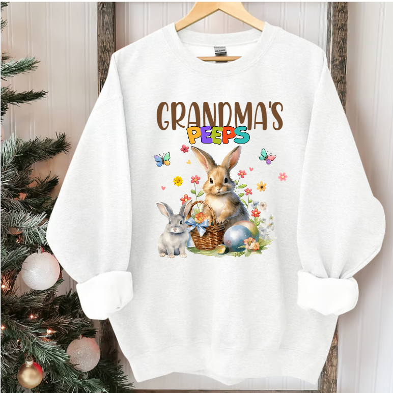 Grandma's Peeps Bunny Easter, Custom Grandma And Kids, Easter Day Gift TH