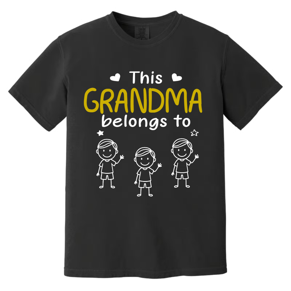 This Grandma Belongs To Kid Stick Figures - Personalized Comfort Colors