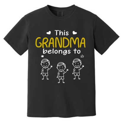 This Grandma Belongs To Kid Stick Figures - Personalized Comfort Colors