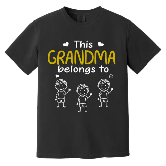 This Grandma Belongs To Kid Stick Figures - Personalized Comfort Colors