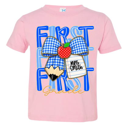Custom Kids Name, Grade Level Team Back to School