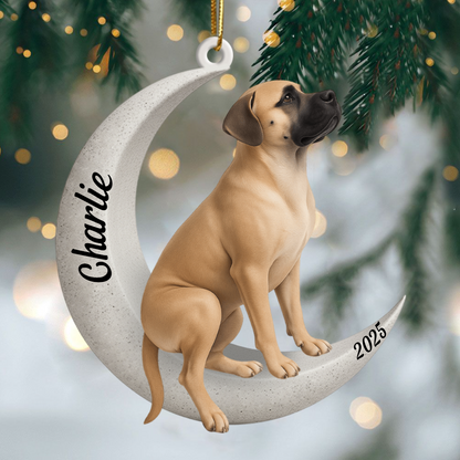 Custom Doberman Pinscher On The Moon Ornament 2025, Custom Double-Sided Acrylic Decoration, Unique Christmas Gift For Dog Lovers Copy Ornament