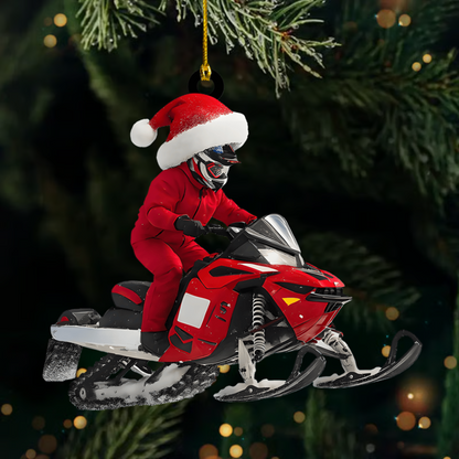 Personalized Snowmobile Ornament 2025 – Custom Name & Number Christmas Ornament, Unique Gift for Snowmobilers & Riders Ornament