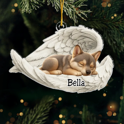 Custom Czechoslovakian Wolfdog Ornament – Personalized Sleeping Dog Christmas Gift for Dog Lovers, Pet Memorial Tree Decoration Ornament