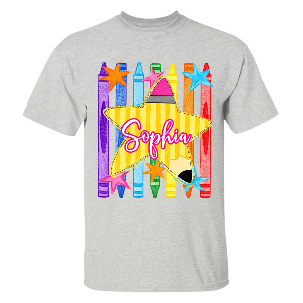 Striped Custom Baby, Kid Back To School Pencil Crayons, Pre-K To Fourth Grade