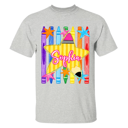 Striped Custom Baby, Kid Back To School Pencil Crayons, Pre-K To Fourth Grade