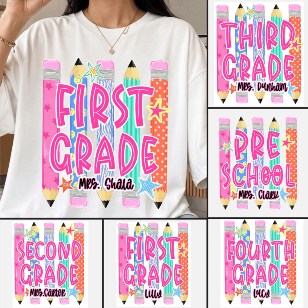 Custom Grade Level Teacher, Teacher Team, Pre-K To Fifth Grade Back To School Shirt