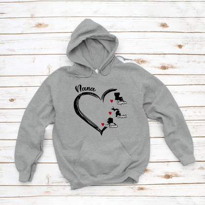 United States Map Nana And Kids Custom Name CTH01