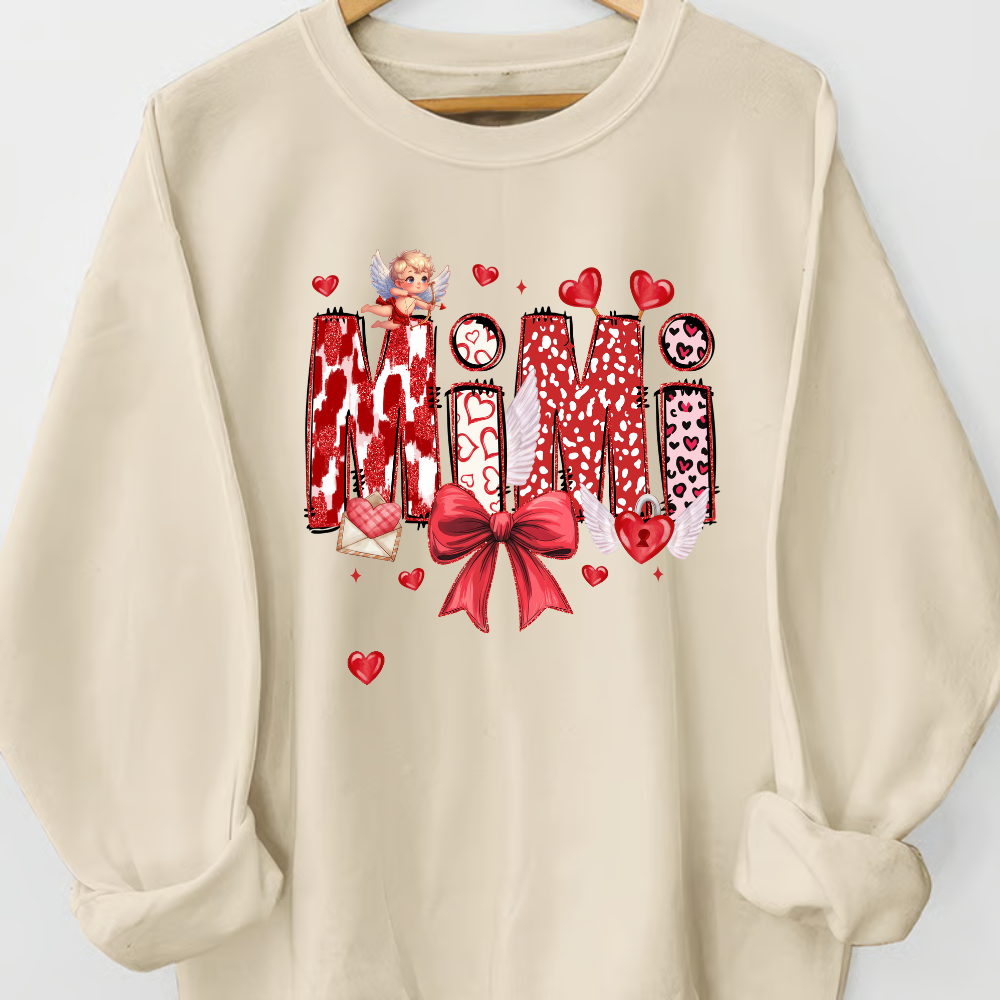 Personalized Christmas, Gigi Love Heart, Gift For Grandma And Kids, Valentine For You Sweatshirt