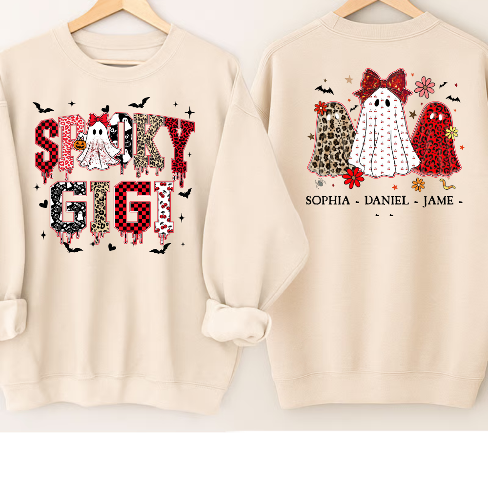 Halloween Spooky Gigi Custom Gigi And Grandkids Sweatshirt