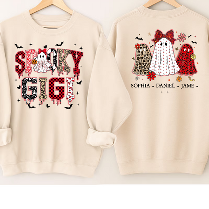 Halloween Spooky Gigi Custom Gigi And Grandkids Sweatshirt