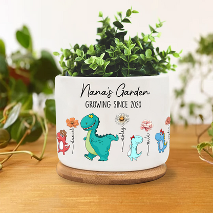 Nana Garden Nana Saurus And Kids Plant Pot