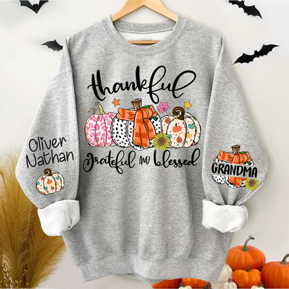 Thanksgiving Grandma And Grandkids Pumpkin