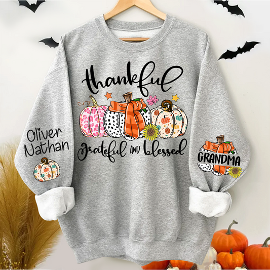 Thanksgiving Grandma And Grandkids Pumpkin