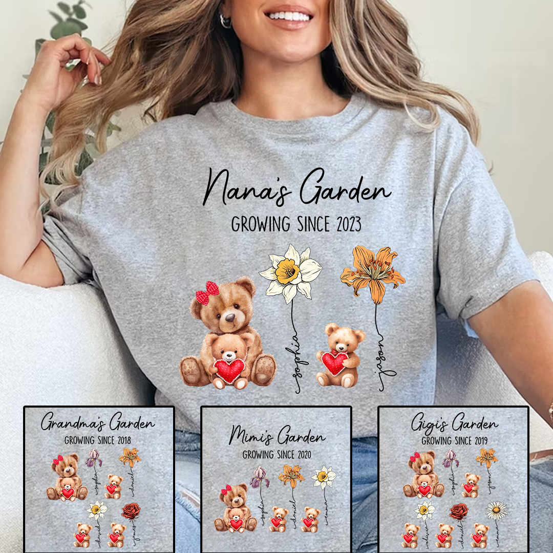 Nana's Garden Bear Shirt, Custom Grandma With Kid, Mother's Day Gift TH