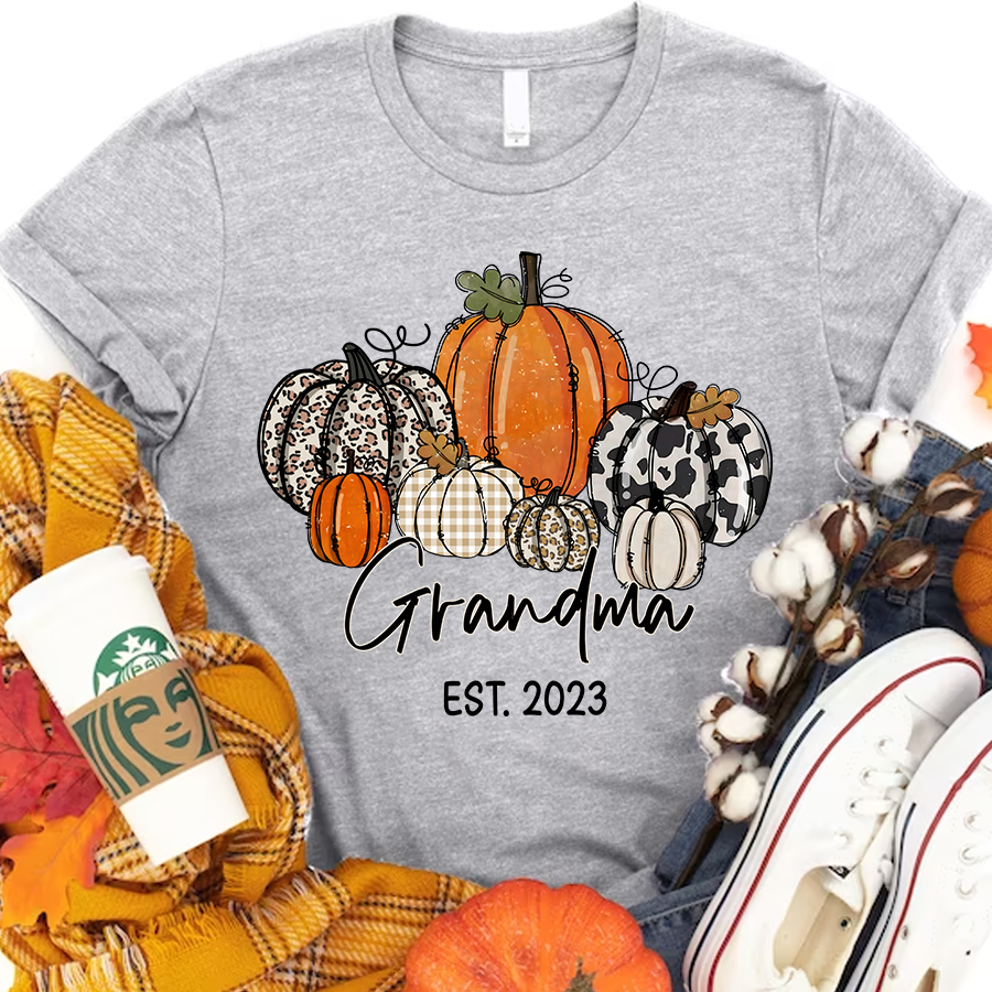 Pumpkin Grandma Est Year And Kids CTH01