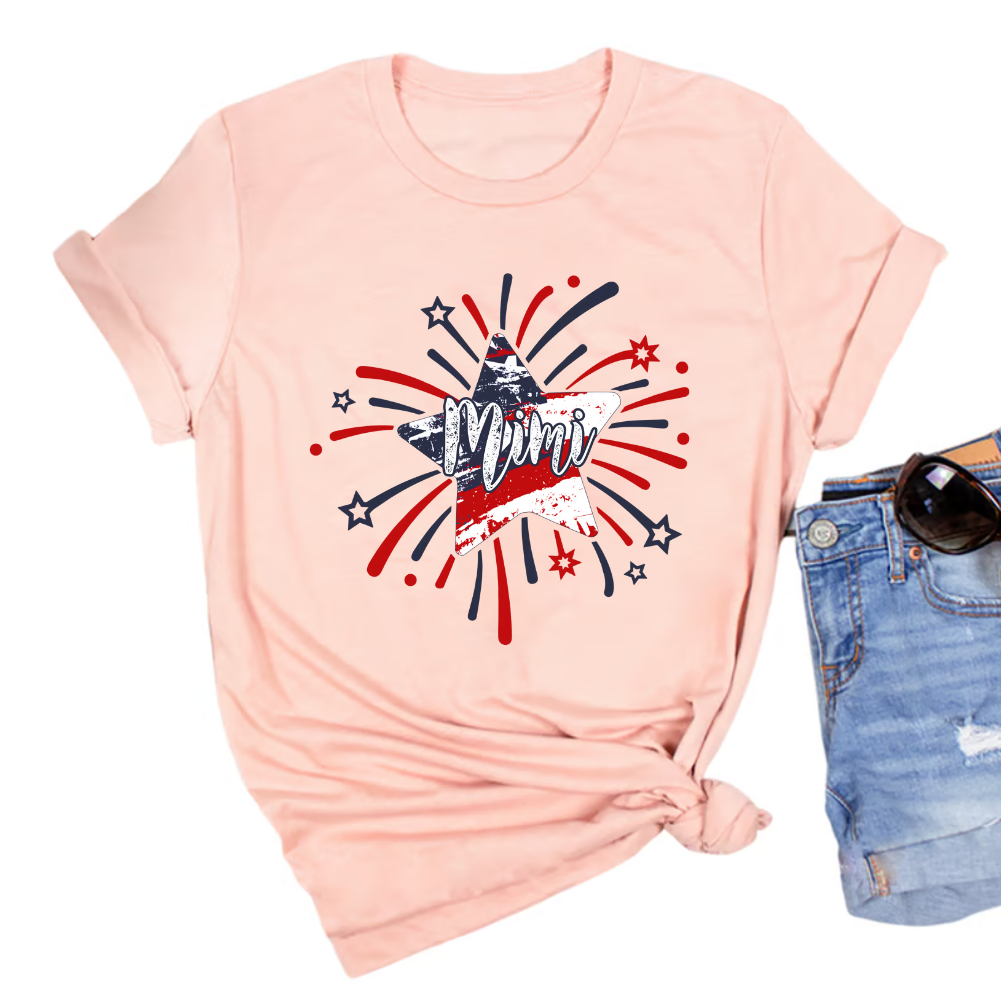 Personalized Mimi Firework America Flag Classic Canvas