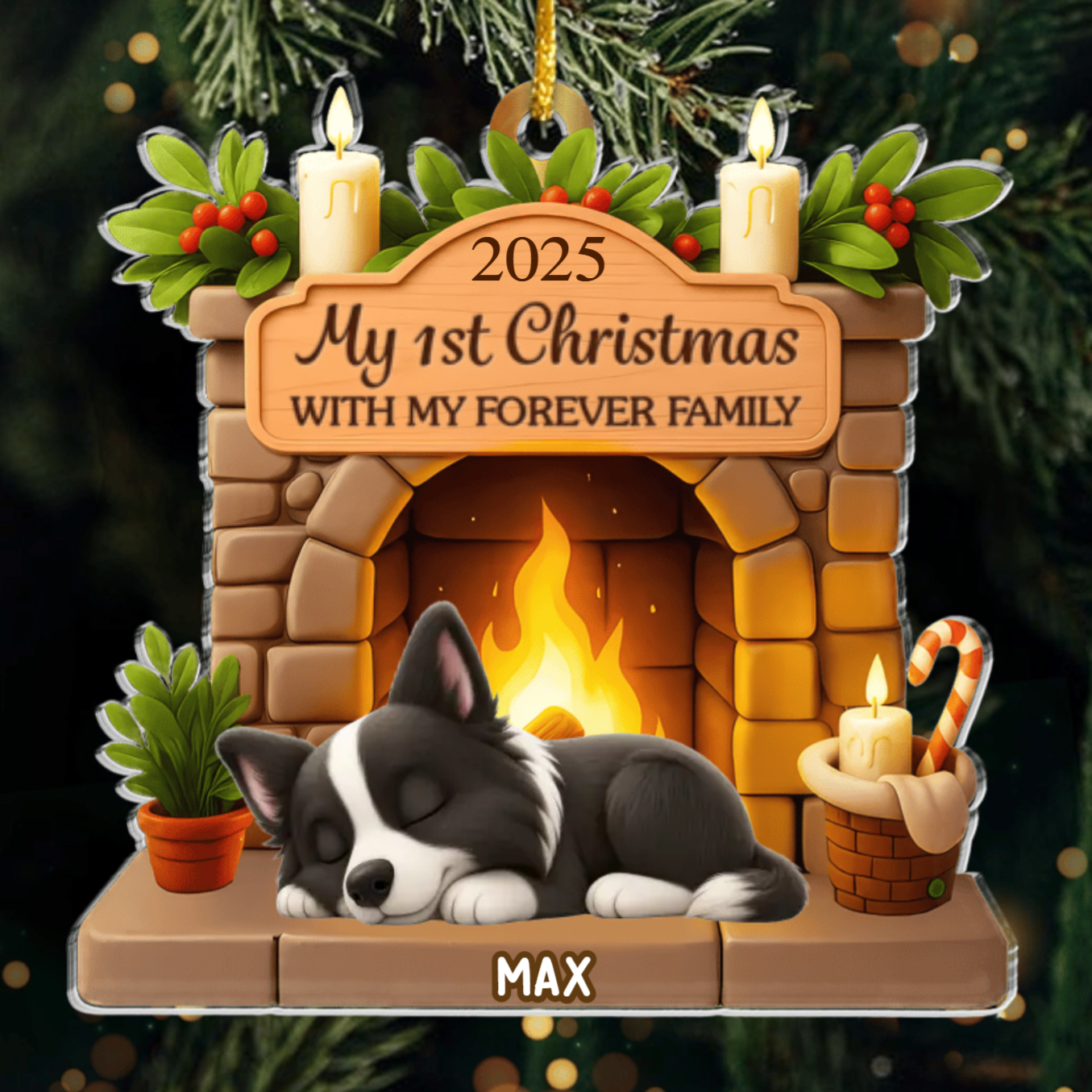 Custom Border Collie Acrylic Ornament, Custom Pet Design, Unique Christmas Gift for Dog Moms, Dads & Animal Lovers Ornament