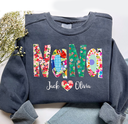 Nana Floral Color And Grandkids Sweatshirt Sweatshirt
