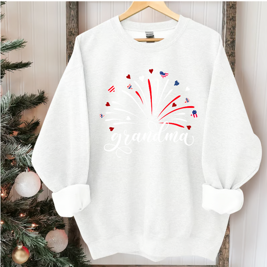 Firework America Flag Grandma And Kids Copy