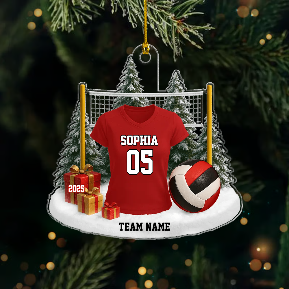 Personalized Volleyball Jersey Ornament – Custom Name, Number & Team Christmas Decor for Players Ornament