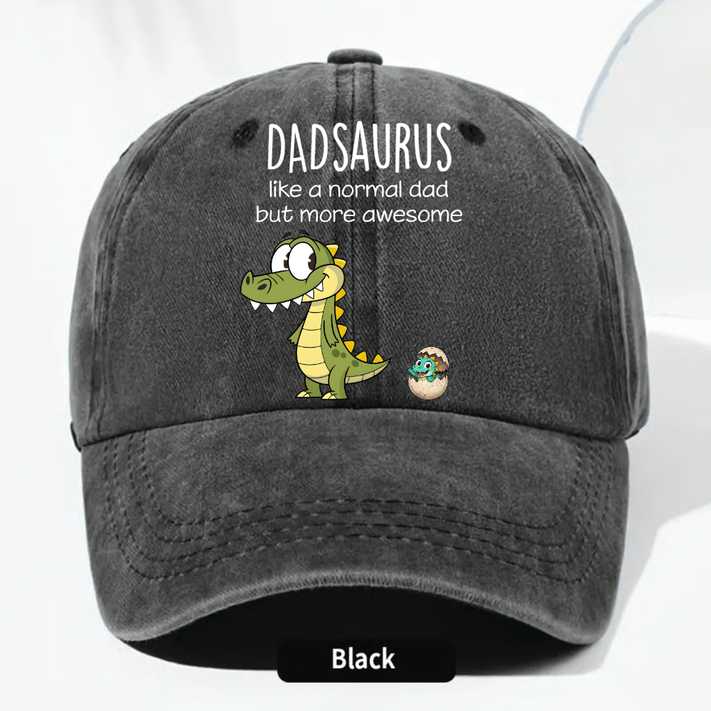 Daddysaurus Hat for Dad, Funny Dinosaur Cap for Fathers Day, Custom Daddy Baseball Cap Gift for Men, Cute Dino Dad Birthday Present