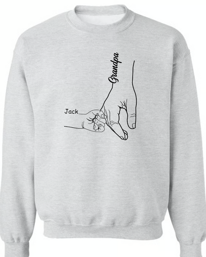 Personalized Papa Hands Grandkids Father's Day T-Shirt