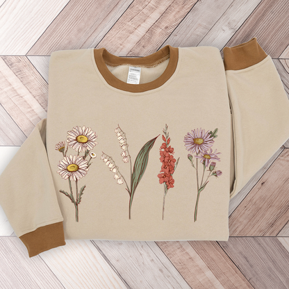 Custom Birth Month Sweatshirt Birth Flower Sweater, Birth Flower Shirt, Grandma's Garden, Personalized Mom Gift Grandma Mother's Day Gift Sweatshirt