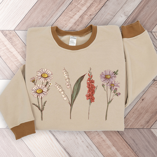 Custom Birth Month Sweatshirt Birth Flower Sweater, Birth Flower Shirt, Grandma's Garden, Personalized Mom Gift Grandma Mother's Day Gift Sweatshirt