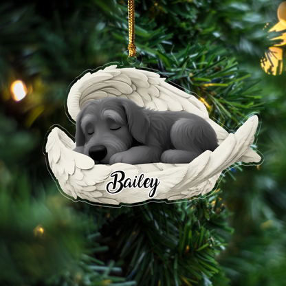 Custom Irish Setter Angel Ornament – Personalized Sleeping Dog Christmas Gift for Dog Lovers, Pet Memorial Tree Decoration Ornament