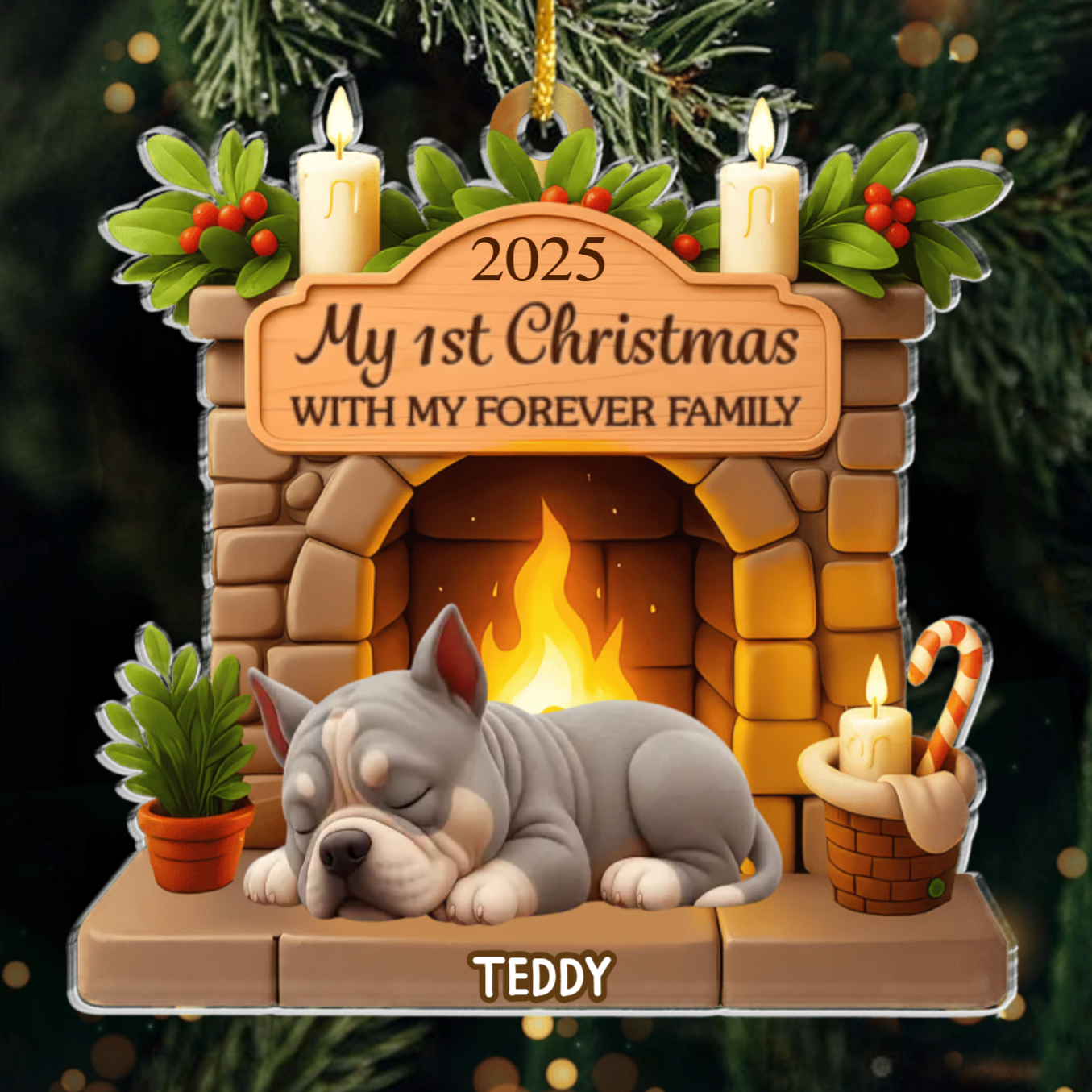 Custom American Bully Acrylic Ornament, Custom Pet Design, Unique Christmas Gift for Dog Moms, Dads & Animal Lovers Ornament