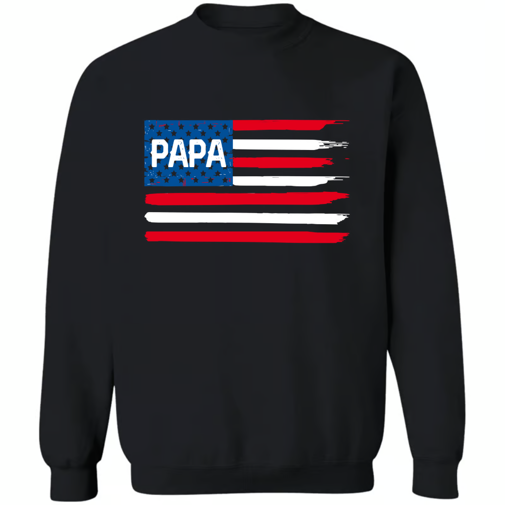 Personalized Papa Flag And Grandkids Sweatshirt