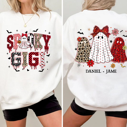 Halloween Spooky Gigi Custom Gigi And Grandkids Sweatshirt